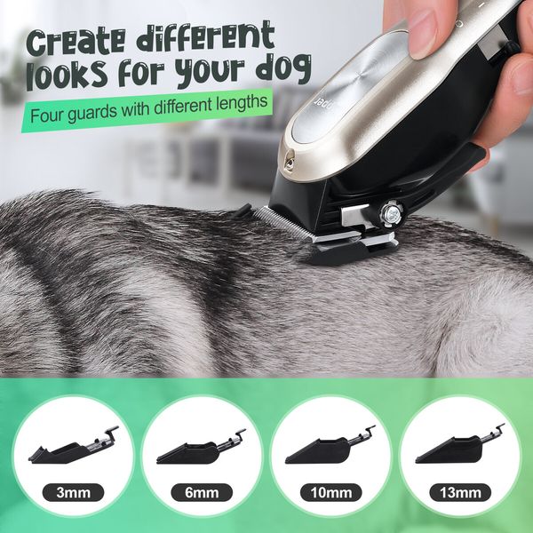 Dog Clipper Grooming Kit Pet Haircut Professional Cat Hair Trimmer Cutter Puppy Shaver Animal Cordless 2000mAh Li Ion Battery