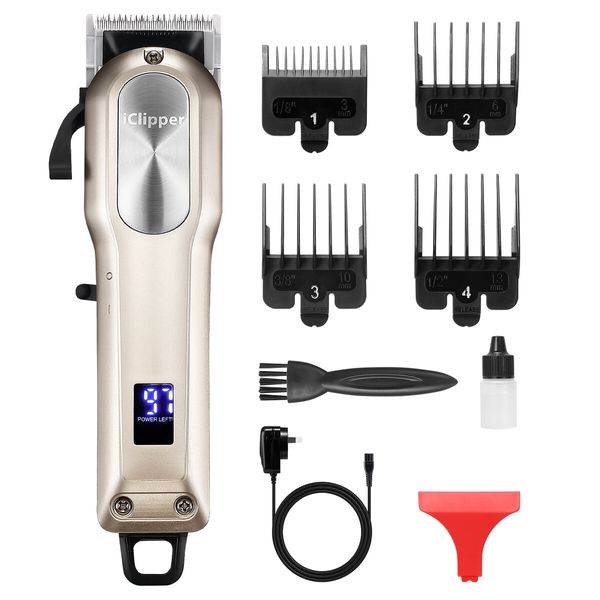 Dog Clipper Grooming Kit Pet Haircut Professional Cat Hair Trimmer Cutter Puppy Shaver Animal Cordless 2000mAh Li Ion Battery