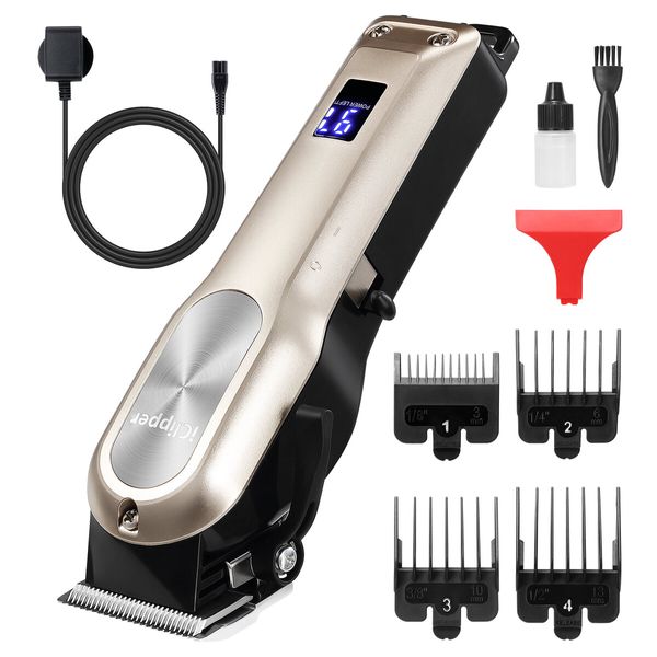 Dog Clipper Grooming Kit Pet Haircut Professional Cat Hair Trimmer Cutter Puppy Shaver Animal Cordless 2000mAh Li Ion Battery