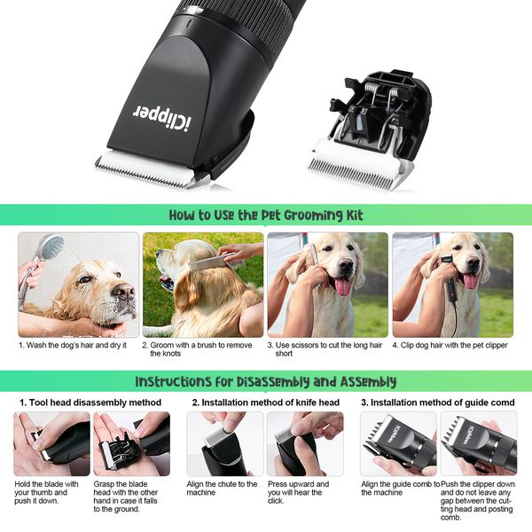 Dog Grooming Clipper Kit Pet Cat Haircut Puppy Hair Trimmer Cutter Animal Shaver Professional Cord