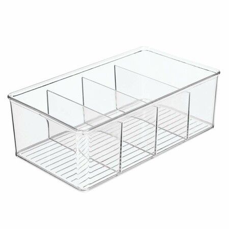 2pcs Kitchen Bathroom Makeup  Organizers Storage Box with 4 Compartments  for Makeup, Cabinet and Refrigerator More in Plastic