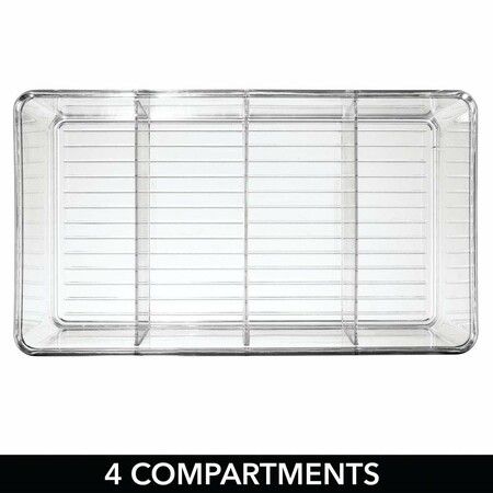 2pcs Kitchen Bathroom Makeup  Organizers Storage Box with 4 Compartments  for Makeup, Cabinet and Refrigerator More in Plastic