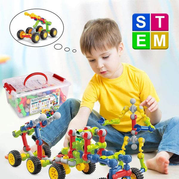 125 Pieces Educational Engineering Building Blocks for Kids, Best Gift for Boys and Girls, Creative Play and Fun Activities