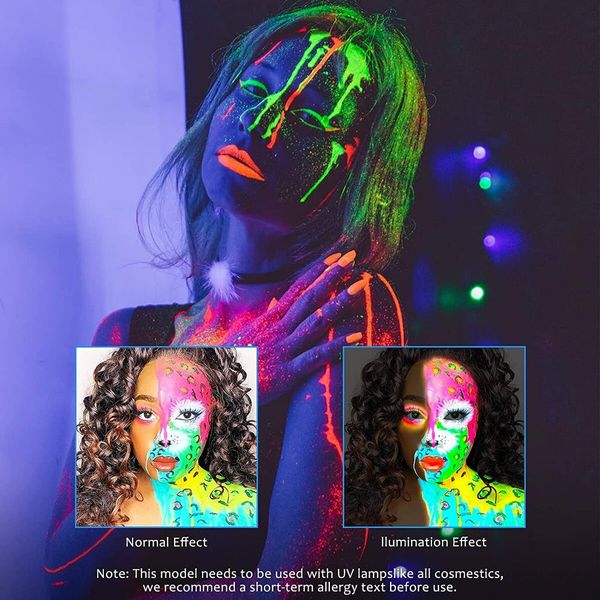 8Pcs UV Paint Makeup Glow in The Black Light Body Face Paint UV Halloween world cup Christmas Kit Fluorescent  Cosplay Costumes, Parties and Festivals