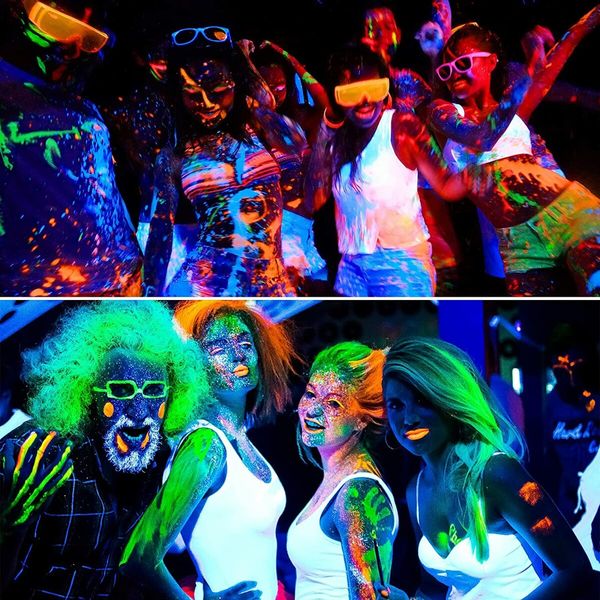 8Pcs UV Paint Makeup Glow in The Black Light Body Face Paint UV Halloween world cup Christmas Kit Fluorescent  Cosplay Costumes, Parties and Festivals