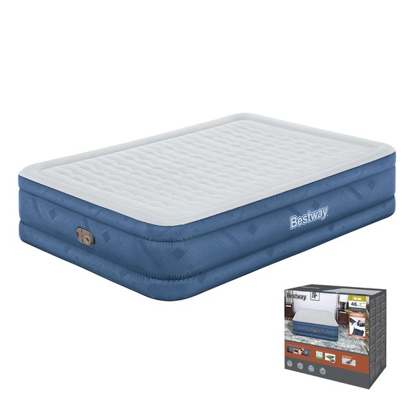 Bestway Air Mattress Queen Size Inflatable Blow Up Bed With Pump 203x152x46cm