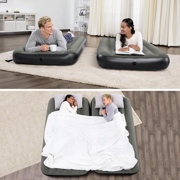 Bestway Air Mattress King Size Twin Beds 3 In 1 Inflatable Blow Up Bed With 188x198x25cm