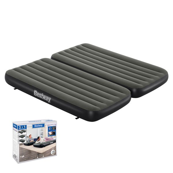 Bestway Air Mattress King Size Twin Beds 3 In 1 Inflatable Blow Up Bed With 188x198x25cm