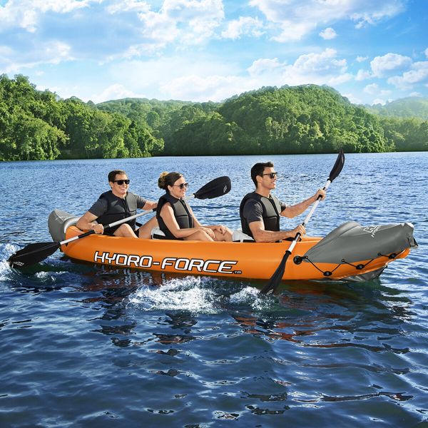 Bestway Kayak Inflatable Rapid 3 Person Canoe Sea Blow Up Fishing Boat Raft Touring Adventure 381cm