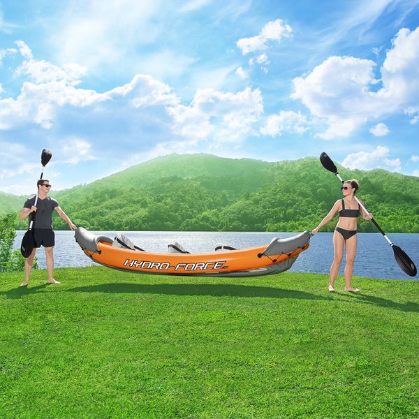 Bestway Kayak Inflatable Rapid 3 Person Canoe Sea Blow Up Fishing Boat Raft Touring Adventure 381cm