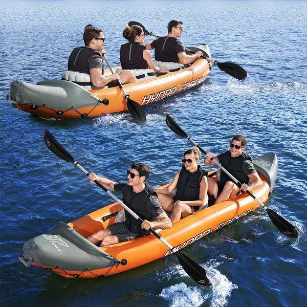 Bestway Kayak Inflatable Rapid 3 Person Canoe Sea Blow Up Fishing Boat Raft Touring Adventure 381cm