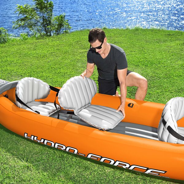 Bestway Kayak Inflatable Rapid 3 Person Canoe Sea Blow Up Fishing Boat Raft Touring Adventure 381cm