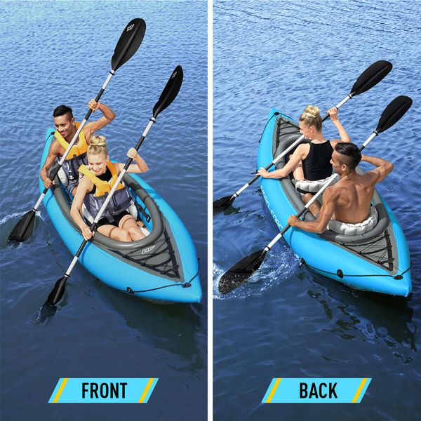 Bestway Kayak Inflatable Raft 2 Person Canoe Blow Up Boat Sea River Touring Fishing Adventure 331cm