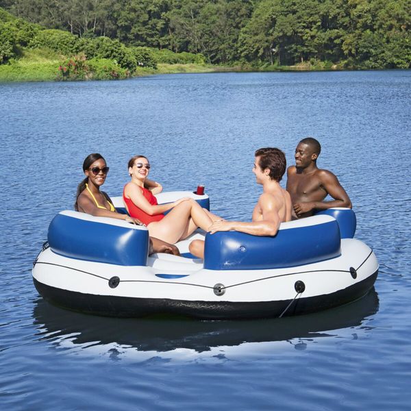 Bestway Floating Pool Giant Island Party Raft Swim Platform Inflatable Tube 4 Persons 239cm