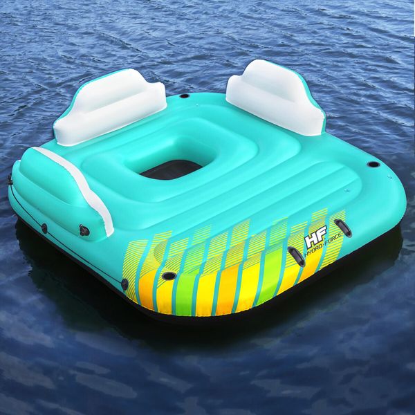 Bestway Floating Island Pool Party Swim Platform Raft Giant Inflatable Lounge Tube Sunshade 5 Persons 291cm