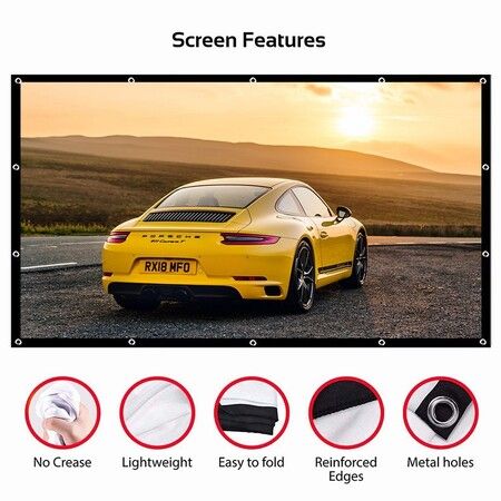 Simple Projection Screen For Home Movies - 150inches, 16:9 Scale, White