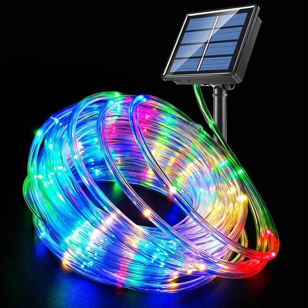 32M Solar Rope Light 300 Copper Fairy String Tube TREE TENT CAMP Party Garden Yard Home Wedding Christmas Halloween Holiday Decoration Lighting(Multi Color)