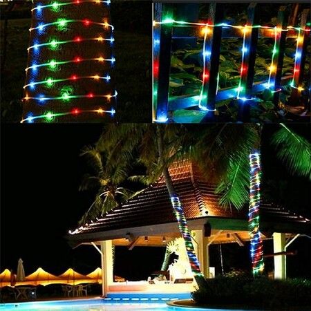 32M Solar Rope Light 300 Copper Fairy String Tube TREE TENT CAMP Party Garden Yard Home Wedding Christmas Halloween Holiday Decoration Lighting(Multi Color)