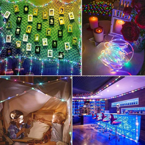 32M Solar Rope Light 300 Copper Fairy String Tube TREE TENT CAMP Party Garden Yard Home Wedding Christmas Halloween Holiday Decoration Lighting(Multi Color)