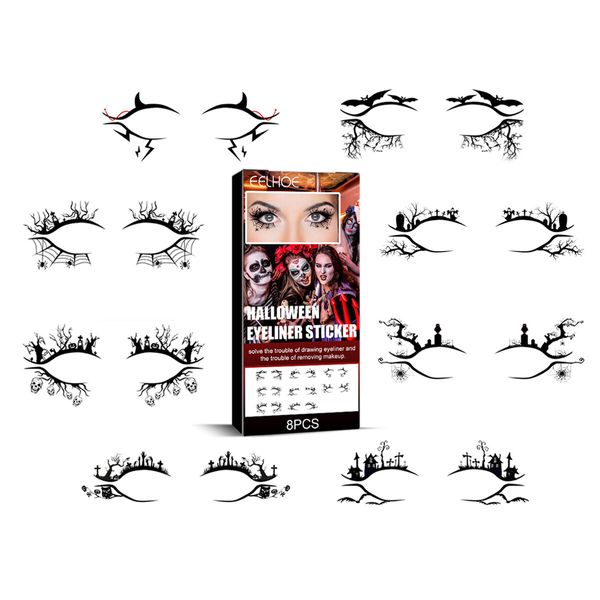 8pcs Eyeliners Halloween Fancy Fashion Costume Party Look