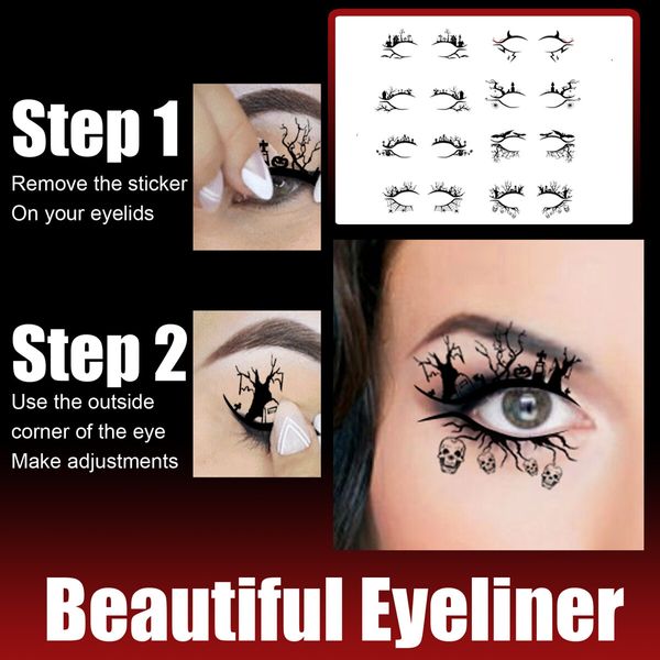 8pcs Eyeliners Halloween Fancy Fashion Costume Party Look