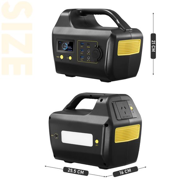 Portable Generator Solar Power Station for Camping Wireless Rated 300W 360Wh PD60W LED Backup Lithium Battery Travel