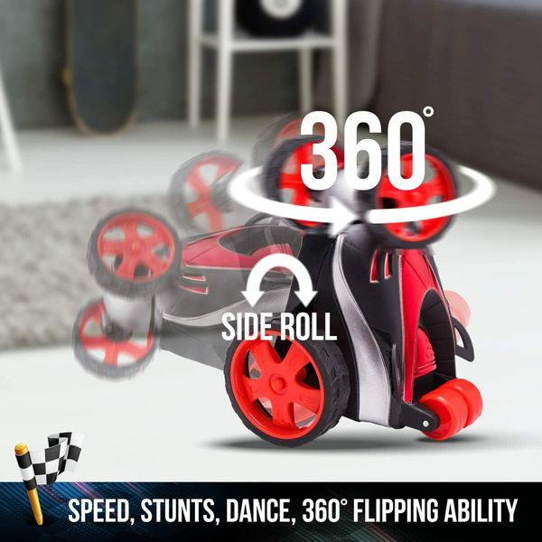 Remote Control Car for Kids, Remote Control Stunt Car Toy, 4 Wheel Drive Car Spins and Flips,Gift for Kids