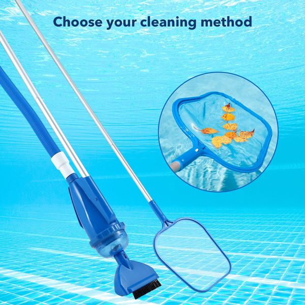 Swimming Pool Cleaner Kit Above Ground Pond Filter Cleaning Maintenance Brush Accessories for Fountain Hot Tub Fish Tank