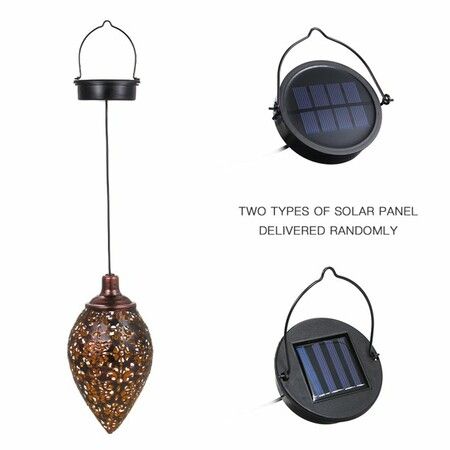 DC1.2V 0.065W Solar Powered Energy LED Light Lantern Hanging Outdoor Lamp for Patio Courtyard Balcony Porch Yard