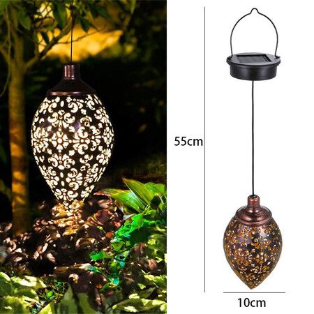 DC1.2V 0.065W Solar Powered Energy LED Light Lantern Hanging Outdoor Lamp for Patio Courtyard Balcony Porch Yard