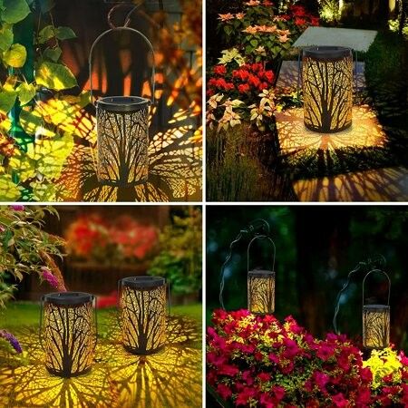 Solar Lantern Outdoor Lights for Decorative Atmosphere Hanging Garden Lantern (1 Pack)