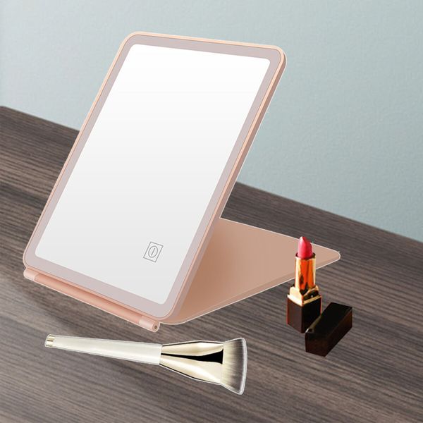 LED Makeup Mirror Touch Screen Dimming 120 degree Adjustable Portable for Cosmetic White Three Color