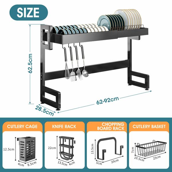 Dish Drying Rack Over Sink Plate Drainer Cutlery Utensil Chopping Board Holder Kitchen Storage Organizer Shelf