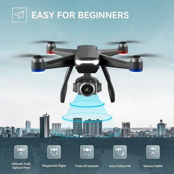 GPS Drone with 4K Camera for Adults, Brushless Motor and 5GHz RC FPV Quadcopter for Beginner Toys