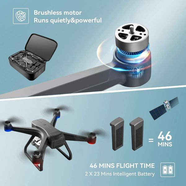 GPS Drone with 4K Camera for Adults, Brushless Motor and 5GHz RC FPV Quadcopter for Beginner Toys