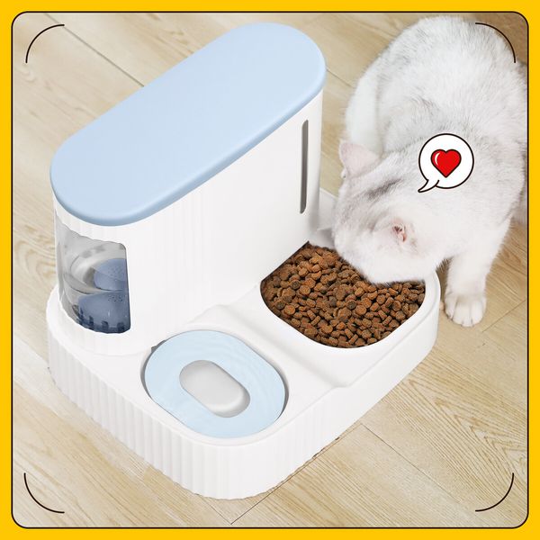 Auto Pet Feeder 2 In 1 Dog Cat Food Water Dispenser Bowl Automatic Gravity Fed for Small Large Pets