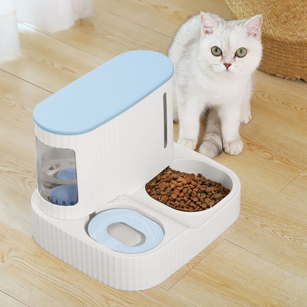 Auto Pet Feeder 2 In 1 Dog Cat Food Water Dispenser Bowl Automatic Gravity Fed for Small Large Pets