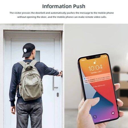 Wireless Wifi Video Doorbell, Doorbell DC Battery Powered 1080P Waterproof With Camerar
