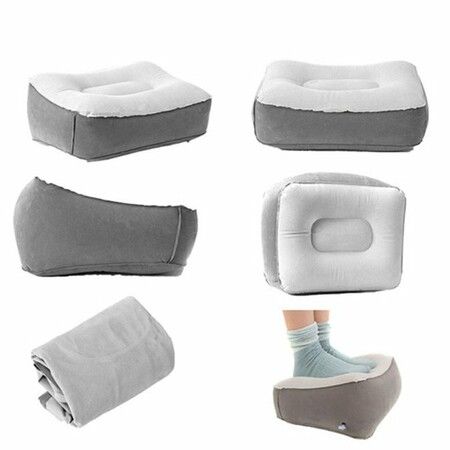 Portable Inflatable Foot Rest Pillow Cushion Pvc Air Travel Office Home Leg Up Footrest Relaxing Feet Tool