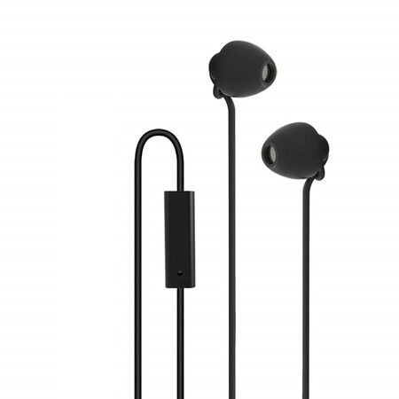 Soft Silicon Sleeping Headphones Mini Earplugs Earbuds with Mic for Cellphones,Tablets TYPE C  Plug (Black)