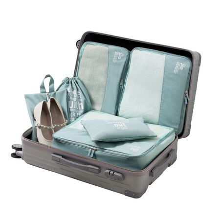 6 Sets Travel Luggage Organizers Include Waterproof Shoe Storage Bag Convenient Packing Pouches