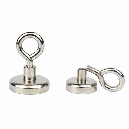 Magnet Fishing Lifting Kit Rare Earth Magnetic with Countersunk Hole Eyebolt Rope 200KG Pulling Force