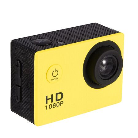 Sports Camera 1080P 12MP  Full HD 2.0 Inch Sports Camera 30m/98ft Underwater Waterproof Camera with Installation Accessory Kit Color Yellow