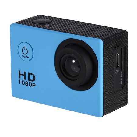 Sports Camera 1080P 12MP  Full HD 2.0 Inch Sports Camera 30m/98ft Underwater Waterproof Camera with Installation Accessory Kit Color Blue