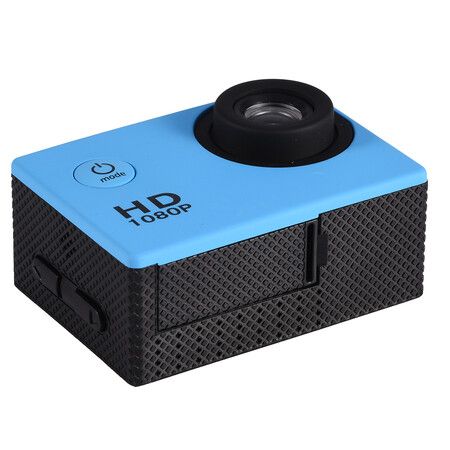 Sports Camera 1080P 12MP  Full HD 2.0 Inch Sports Camera 30m/98ft Underwater Waterproof Camera with Installation Accessory Kit Color Blue