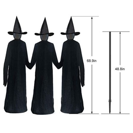 Halloween Witch Decoration,Voice Control Induction Luminous Visit Illuminator for Haunted House Party Halloween Garden Decoration Props