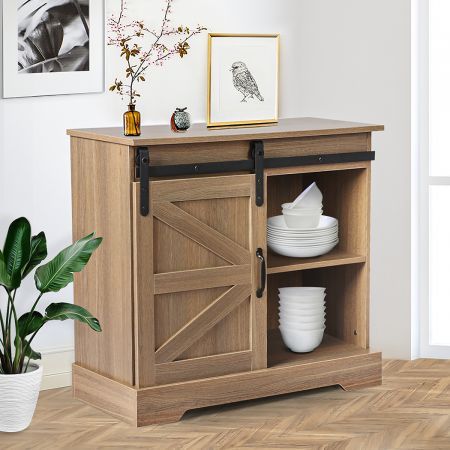 Levede Buffet Sideboard Cabinet Single Sliding Doors Kitchen Storage Cupboard