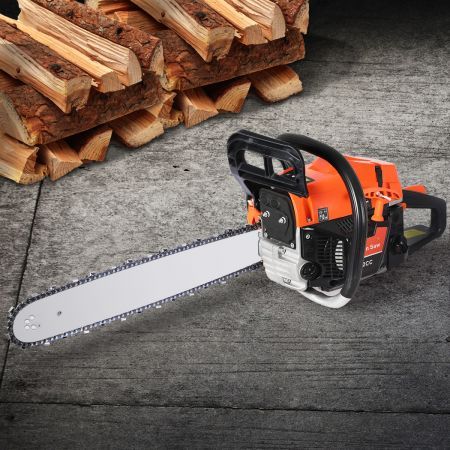 Traderight Chainsaw Commercial E-Start Pruning Petrol Chain Saw Wood 20???????Bar 52CC