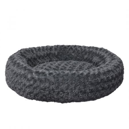 Calming Dog Bed Warm Soft Plush M Dark Grey Medium