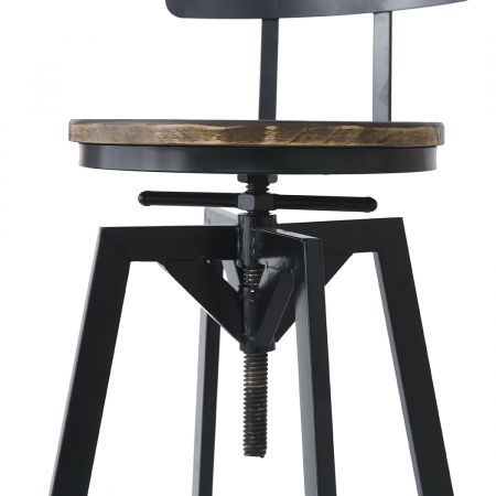 1x Bar Stool Industrial Adjustable